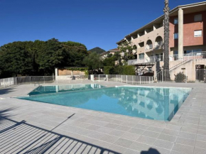 Saint-Florent: T2 avec terrasse, piscine, clim et parking près plage - FR-1-650-40